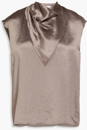 tibi Draped satin-crepe top - - US 4