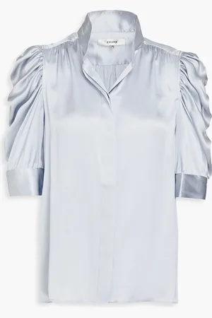 Frame Gillian silk-satin shirt - Blue - XL