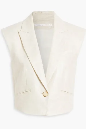 VERONICA BEARD Baxley linen-blend vest - White - US 8