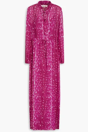 Diane von Furstenberg Fabien cutout printed georgette maxi dress - Purple - XS