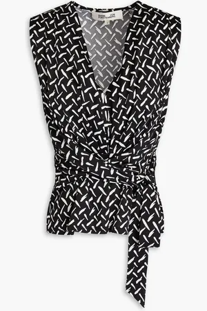Diane von Furstenberg Rachael printed jersey top - - M