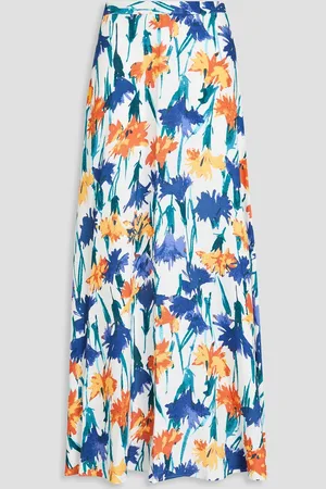 Diane von Furstenberg Florencia floral-print woven maxi skirt - Blue - US 2