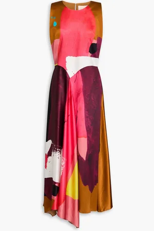 Roksanda Toa printed silk-satin midi dress - - UK 12