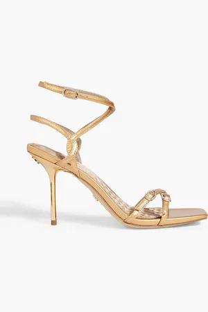 Sam Edelman Trevin metallic faux patent-leather sandals - Metallic - US 7