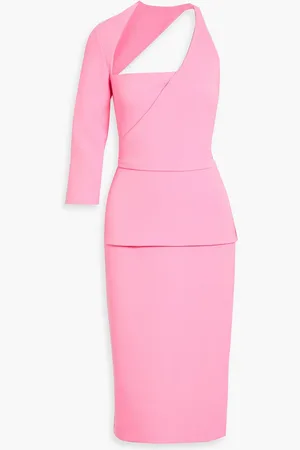 Safiyaa One-sleeve cutout crepe midi dress - - FR 40
