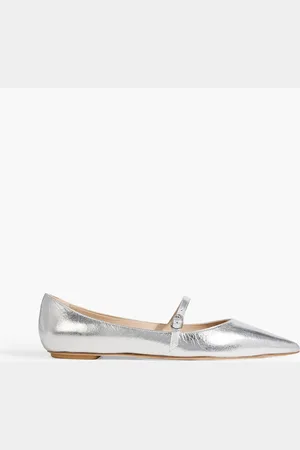 Stuart Weitzman Emilia metallic leather point-toe flats - Metallic - EU 36.5