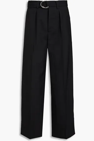 Nanushka Bento belted pleated grain de poudre pants - Gray - IT 50
