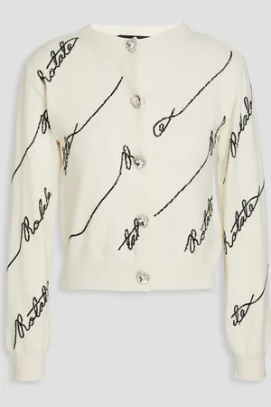 ROTATE Embellished cotton-blend cardigan - White - DE 36
