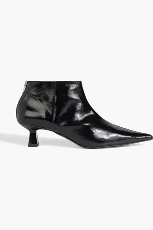 Ganni Glossed faux leather ankle boots - - EU 36