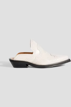 Ganni Western leather mules - White - EU 36