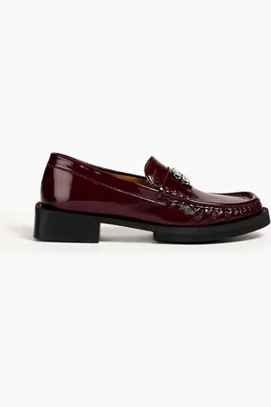 Ganni Embellished patent-leather loafers - - EU 35