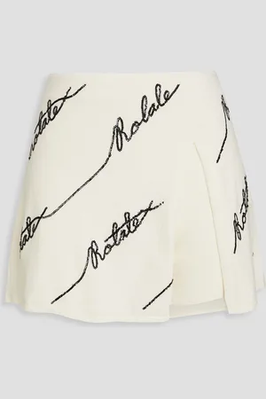 ROTATE Layered sequin-embellished cotton-blend mini skirt - White - DE 38