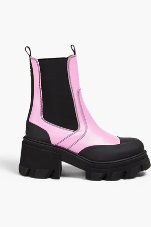 Ganni Two-tone leather Chelsea boots - Pink - EU 41