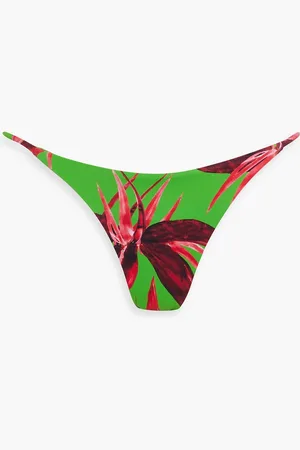 Louisa Ballou Floral-print low-rise bikini briefs - - M