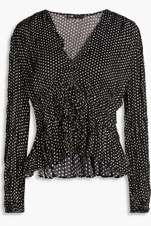 Maje Polka-dot crepe blouse - - 1