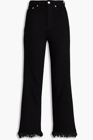 Maje Frayed high-rise kick-flare jeans - - FR 34