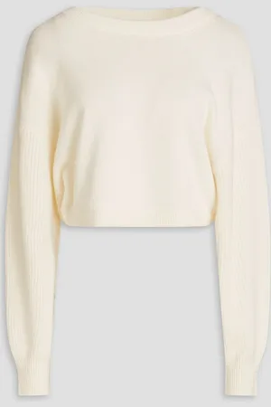 ALICE+OLIVIA Alice Olivia - Cropped wool-blend sweater - White - S