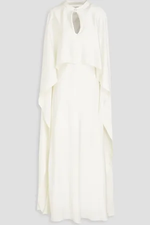 Simkhai Amory cape-effect satin-crepe maxi dress - Green - US 4
