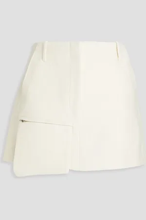 tibi Brushed wool-blend mini skirt - White - US 8