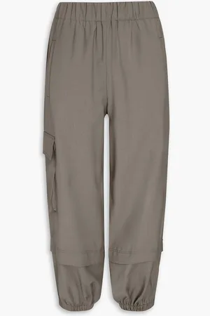 tibi Cropped woven track pants - Gray - XXS