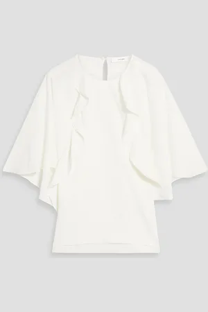 Frame Ruffled crepe blouse - White - S