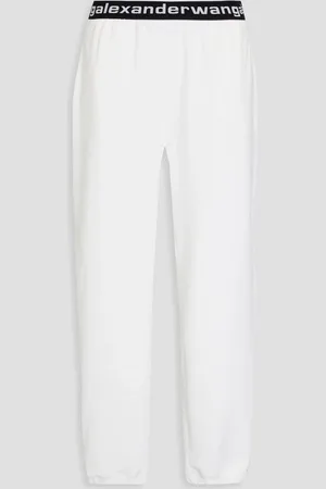 Alexander Wang Stretch cotton-blend corduroy track pants - White - M