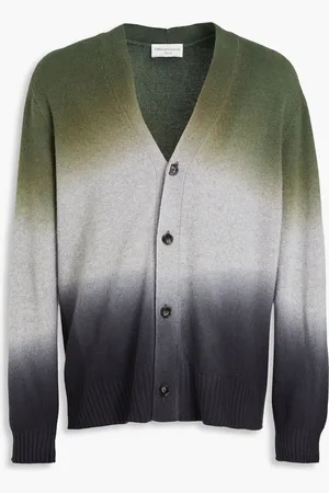 OFFICINE GENERALE Dégradé wool and cashmere-blend cardigan - Green - XL
