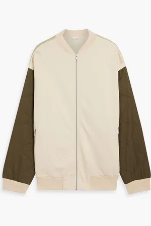 DRIES VAN NOTEN Printed satin, twill and French terry bomber jacket - White - XL