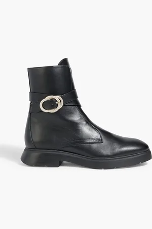 Stuart Weitzman Crystal Buckle leather ankle boots - - EU 39.5