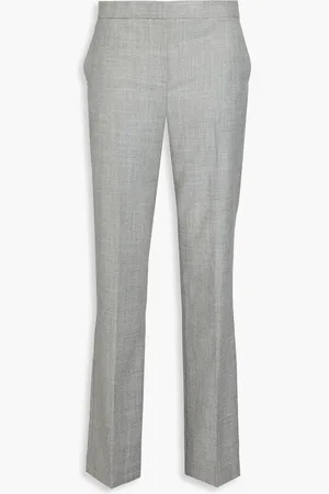 THEORY Mélange wool-flannel straight-leg pants - Gray - US 8
