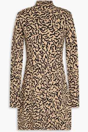 Frame Jacquard-knit mini dress - Neutral - XL
