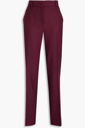 Alberta Ferretti Wool-blend twill straight-leg pants - Purple - IT 40