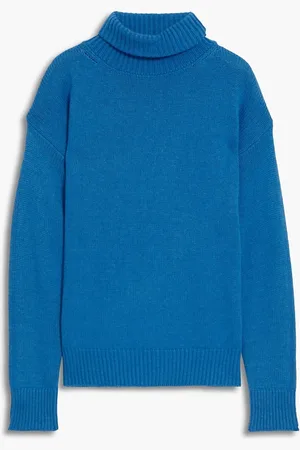 Etro Button-detailed knitted turtleneck sweater - Blue - IT 44