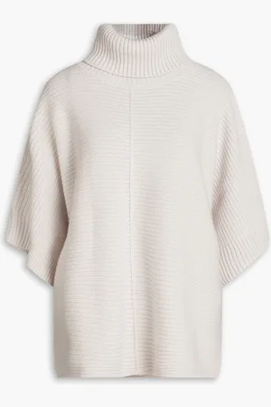N.PEAL Ribbed cashmere turtleneck sweater - Gray - ONESIZE