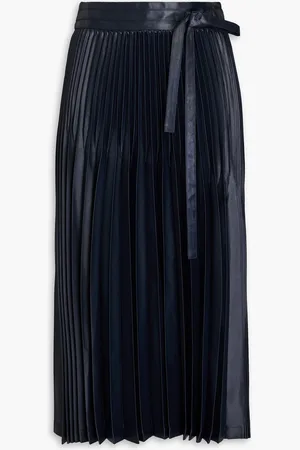 3.1 Phillip Lim Chintz pleated satin midi skirt - Blue - US 10