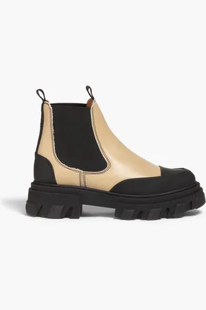 Ganni Leather Chelsea boots - Neutral - EU 40