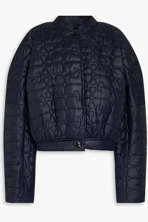 Ganni Quilted shell jacket - Blue - DE 50