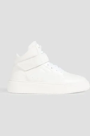 Ganni Sporty Mix perforated faux leather high-top sneakers - White - EU 36