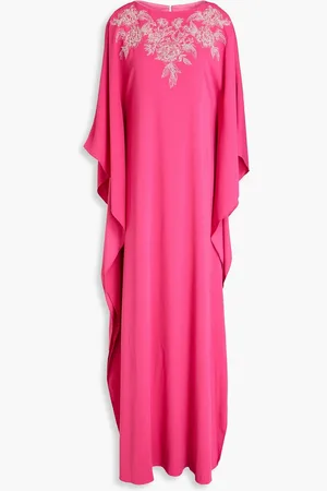 Marchesa Notte Embellished crepe kaftan - - US 8
