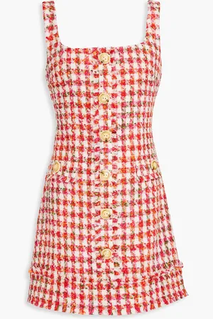 Cara Cara Evora fringed gingham tweed mini dress - - US 10