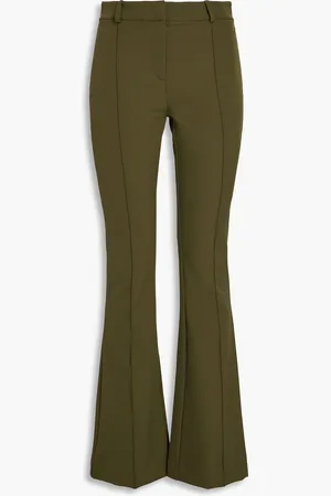 VERONICA BEARD Hibiscus stretch-crepe flared pants - Green - US 10