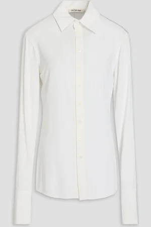 Peter Do Embroidered stretch-jersey shirt - - S