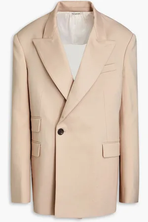 Peter Do Double-breasted cutout twill blazer - Neutral - XS
