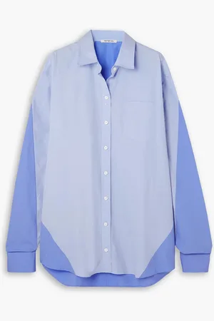 Peter Do Paneled cotton-poplin shirt - Blue - FR 38