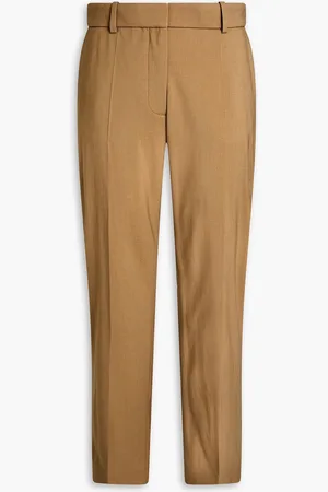 Joseph Coleman cropped wool-blend twill slim-leg pants - Brown - FR 42