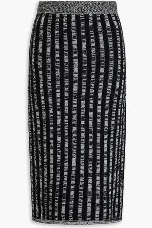 Joseph Space-dyed jacquard-knit wool and cashmere-blend midi skirt - - S