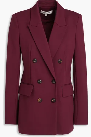 Diane von Furstenberg Maira double-breasted jersey blazer - Purple - US 00