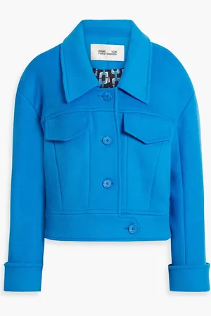 Diane von Furstenberg Dixon wool-felt jacket - Blue - M