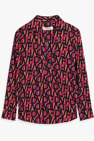 Diane von Furstenberg Sanorah printed crepe top - - US 4