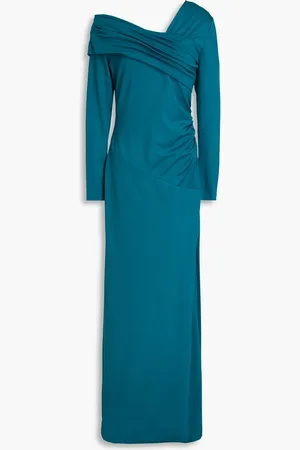 Diane von Furstenberg Dolores asymmetric draped jersey maxi dress - Blue - XXS